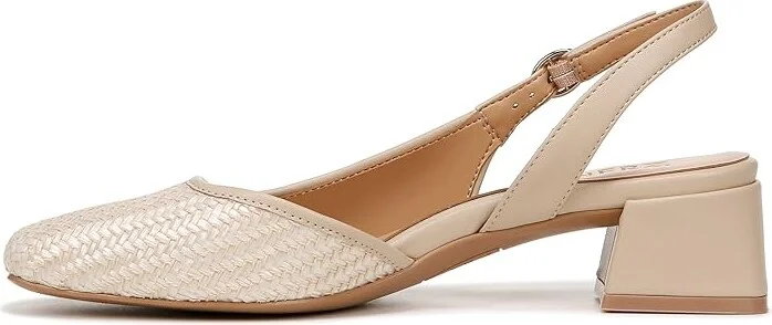 Naturalizer Jayla2 Slingbacks Women's Sandals Beige Woven Fabric : 9 W (C), Leather - Image 6