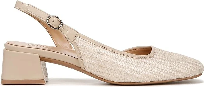 Naturalizer Jayla2 Slingbacks Women's Sandals Beige Woven Fabric : 9 W (C), Leather - Image 7
