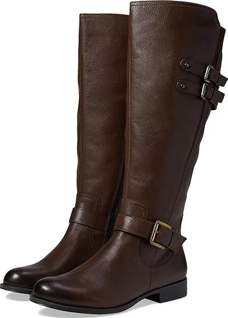 Naturalizer Jessie Wide Calf Women's Boots Chocolate Wide Calf Leather : 7 M (B)