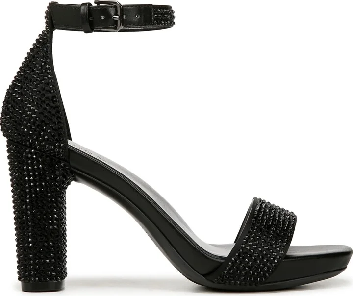 Naturalizer Joy-Glitz Platform Dress Sandals - Black Satin/Stones - Image 2