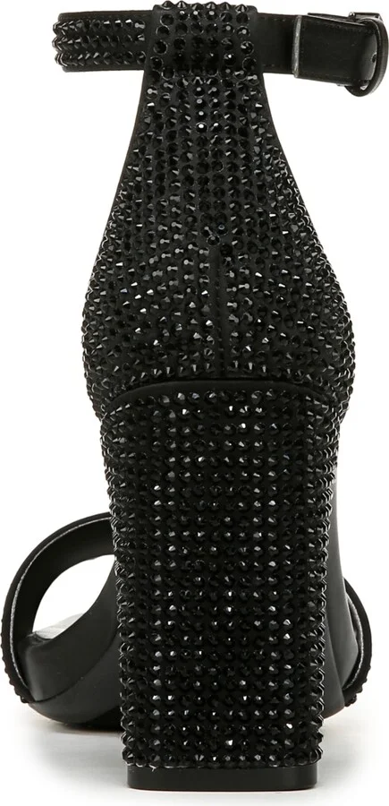 Naturalizer Joy-Glitz Platform Dress Sandals - Black Satin/Stones - Image 3