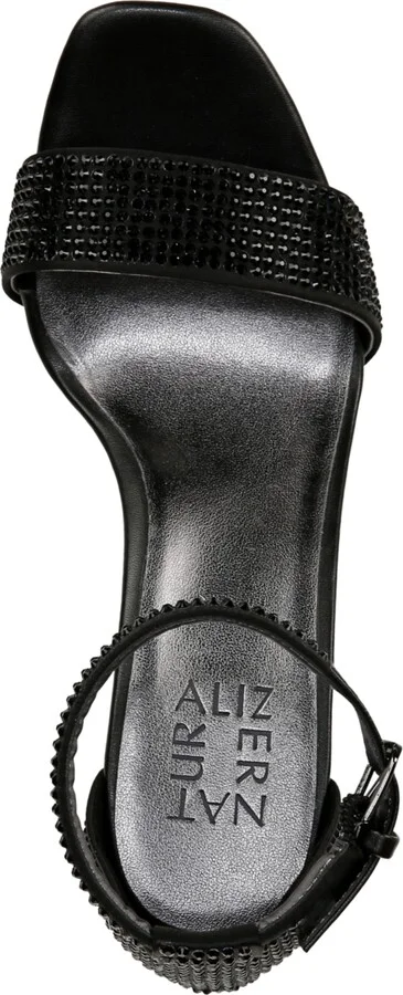 Naturalizer Joy-Glitz Platform Dress Sandals - Black Satin/Stones - Image 4