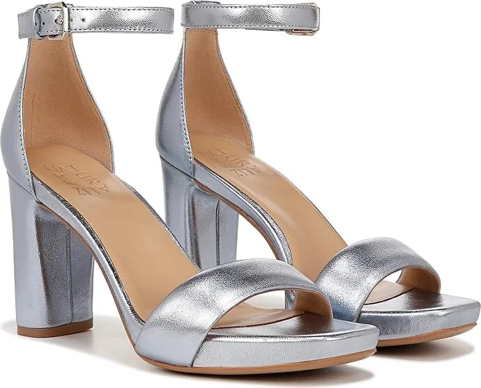 Light Blue Metallic Leather