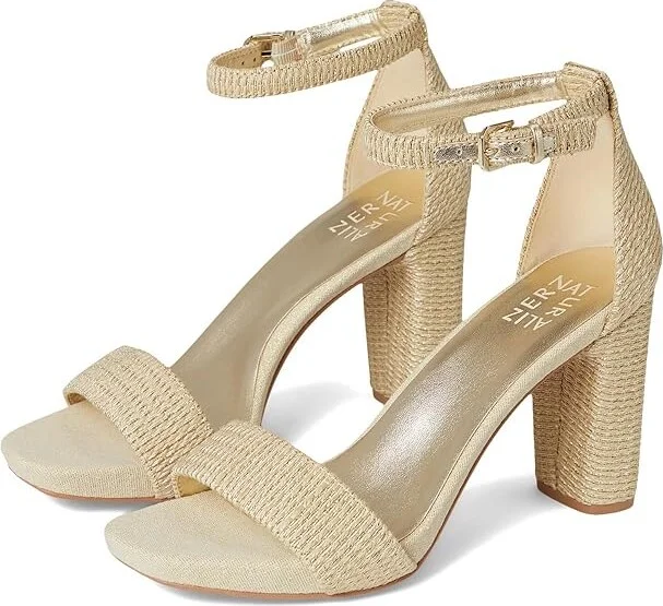 Naturalizer Joy Women's Shoes Natural Gold Woven Fabric : 12 M (B), Leather