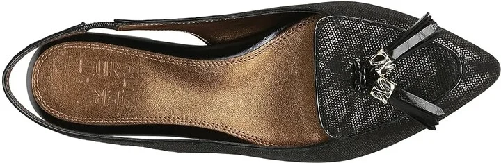 Naturalizer Juliana Slingbacks Women's Maryjane Shoes Black Metallic Leather : 6 W (C) - Image 2
