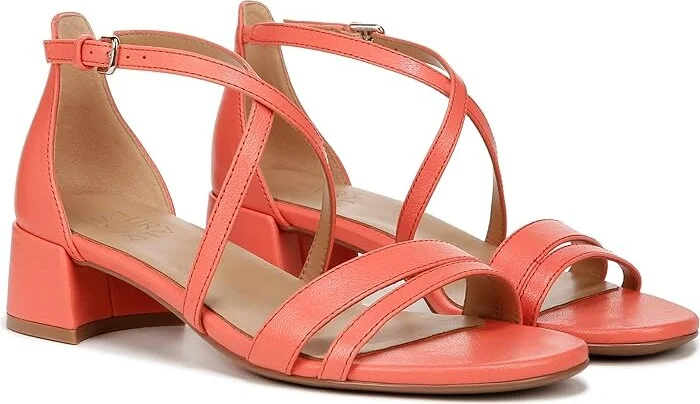 Naturalizer June Ankle Straps Women's Sandals Apricot Blush Leather : 5.5 M (B)