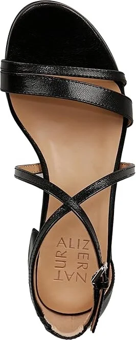 Naturalizer June Strappy Low Block Heel Dress Sandal Women's Sandals Black Leather : 6.5 M (B) - Image 2