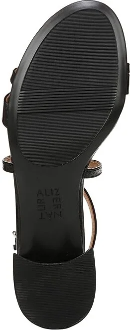 Naturalizer June Strappy Low Block Heel Dress Sandal Women's Sandals Black Leather : 6.5 M (B) - Image 3