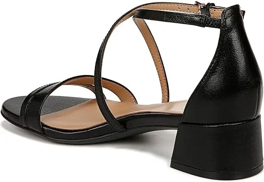 Naturalizer June Strappy Low Block Heel Dress Sandal Women's Sandals Black Leather : 6.5 M (B) - Image 4