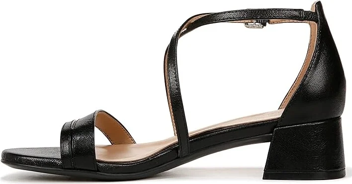 Naturalizer June Strappy Low Block Heel Dress Sandal Women's Sandals Black Leather : 6.5 M (B) - Image 6