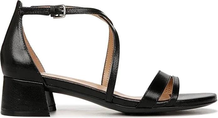 Naturalizer June Strappy Low Block Heel Dress Sandal Women's Sandals Black Leather : 6.5 M (B) - Image 7