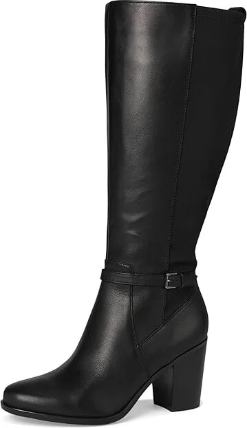 Naturalizer Kalina-Stretch Wide Calf Boots Women's Boots Black Leather and Fabric : 12 M (B) - Image 5