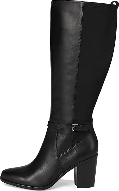 Naturalizer Kalina-Stretch Wide Calf Boots Women's Boots Black Leather and Fabric : 12 M (B) - Image 6
