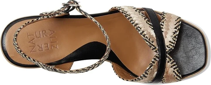 Naturalizer Katalina Women's Wedge Shoes Black/Tan Weave Fabric : 6.5 M (B), Synthetic - Image 2
