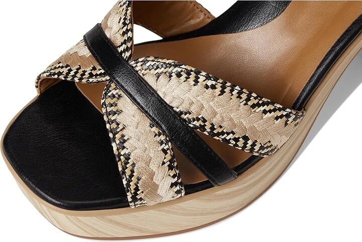 Naturalizer Katalina Women's Wedge Shoes Black/Tan Weave Fabric : 6.5 M (B), Synthetic - Image 7