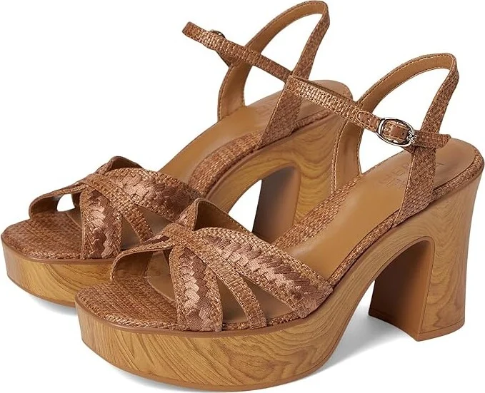 Naturalizer Katalina Women's Wedge Shoes Brown Raffia Fabric : 10 M (B), Synthetic