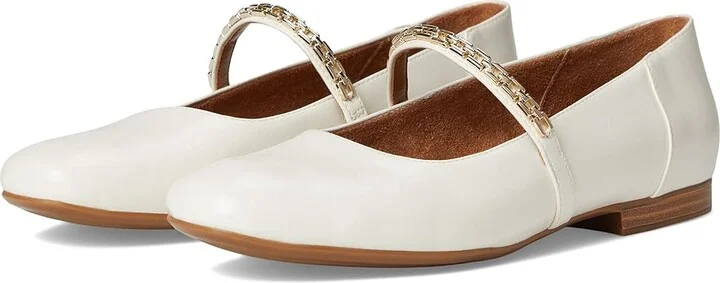 Naturalizer Kelly Chain Women's Shoes Warm White Faux Leather : 5.5 M (B)