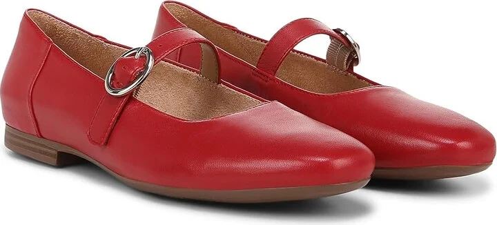 Naturalizer Kelly Women's Slip on Shoes Crimson Red Leather : 6.5 M (B)