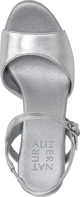 Naturalizer Lala Ankle Straps Women's Sandals Silver Leather : 9 M (B) - Image 2