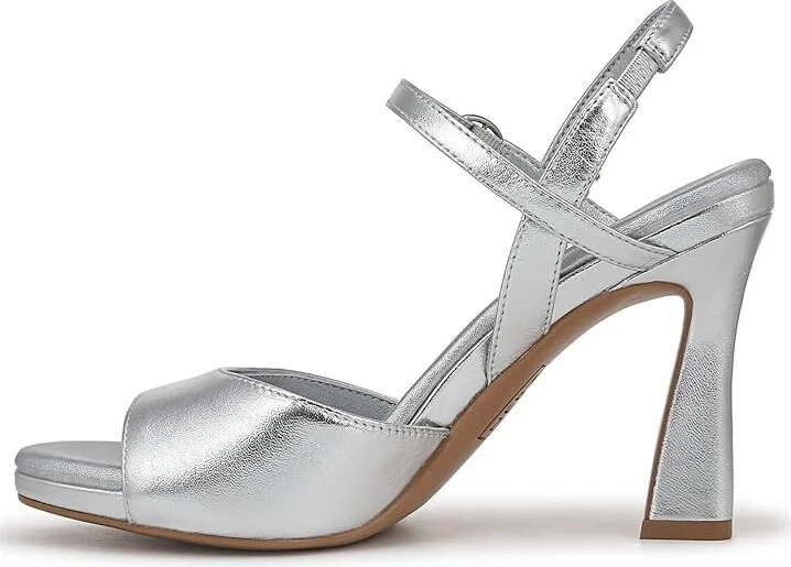 Naturalizer Lala Ankle Straps Women's Sandals Silver Leather : 9 M (B) - Image 4
