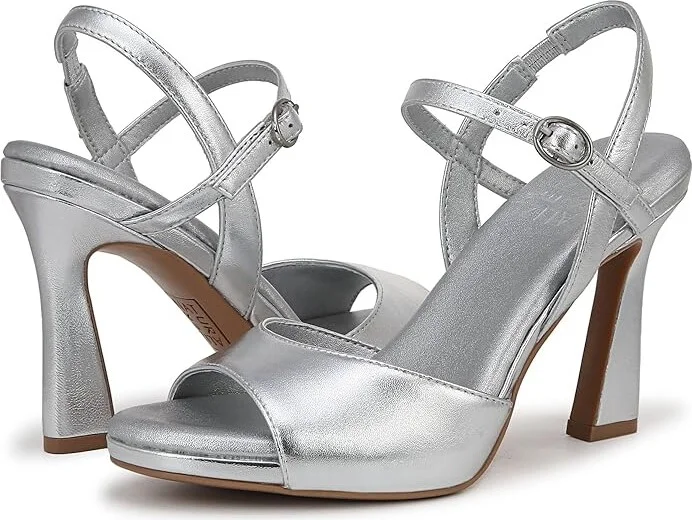 Naturalizer Lala Ankle Straps Women's Sandals Silver Leather : 9 M (B) - Image 5