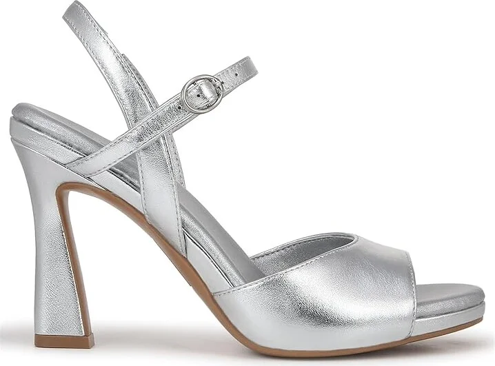 Naturalizer Lala Ankle Straps Women's Sandals Silver Leather : 9 M (B) - Image 6