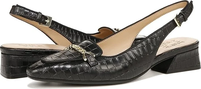 Naturalizer Lindsey Women's Shoes Black Croc Leather : 8.5 M (B)
