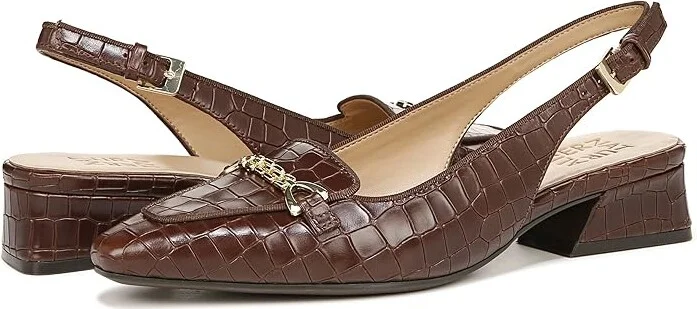 Naturalizer Lindsey Women's Shoes Brown Croc Leather : 6 W (C)