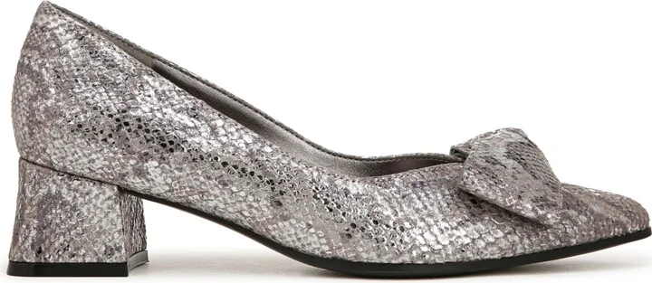 Naturalizer Mavis Mid-Heel Pumps - Taupe/Metallic Suede - Image 10