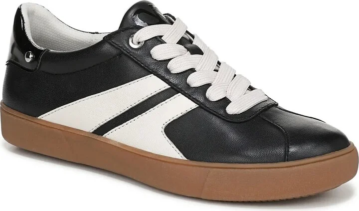 Black/White Leather & Synthetic