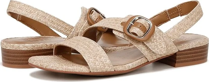 Naturalizer Meesha2 Slingbacks Women's Sandals Wheat Tan Woven Fabric : 7.5 M (B)