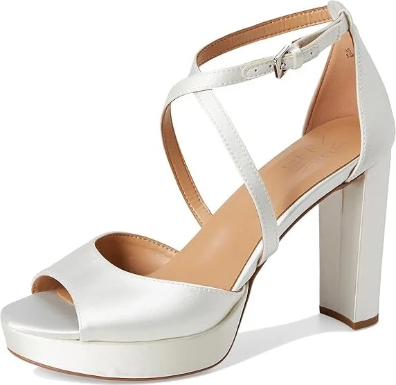 Naturalizer Melody Women's Shoes Pearl White Satin Fabric : 12 W (C), Leather - Image 5