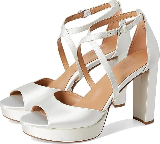 Naturalizer Melody Women's Shoes Pearl White Satin Fabric : 12 W (C), Leather