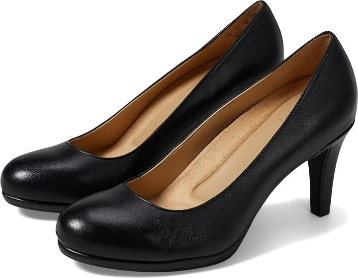 Naturalizer Michelle High Women's Heels Black Leather : 8 M (B)