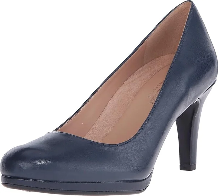 Naturalizer Michelle High Women's Heels Classic Navy Leather : 7.5 W (C) - Image 2