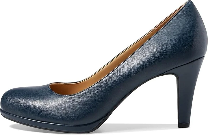 Naturalizer Michelle High Women's Heels Classic Navy Leather : 7.5 W (C) - Image 7