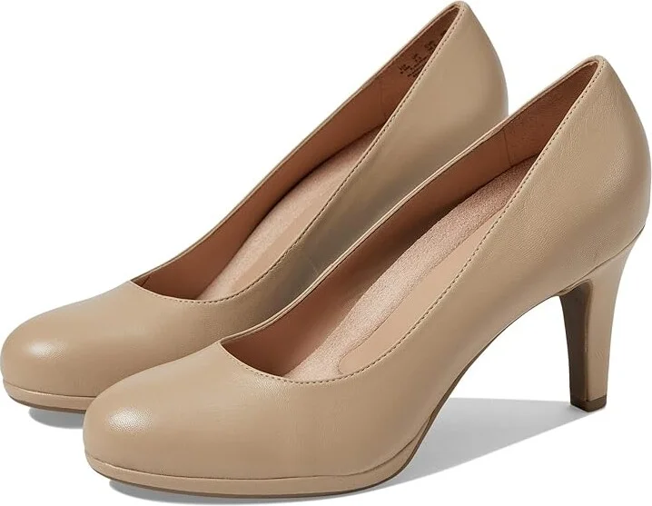 Naturalizer Michelle High Women's Heels Tender Taupe Leather : 9 W (C)