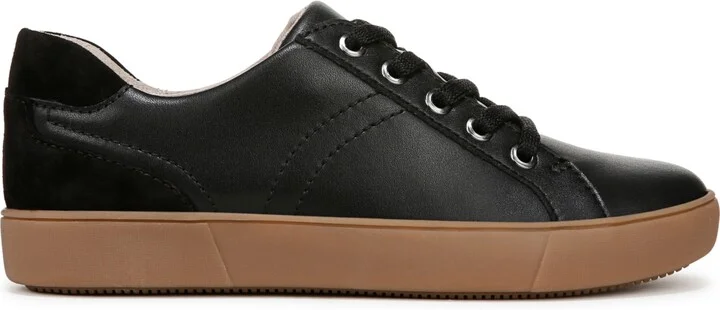 Naturalizer Morrison Lace Up Sneakers - Black Leather/Gum Sole - Image 2