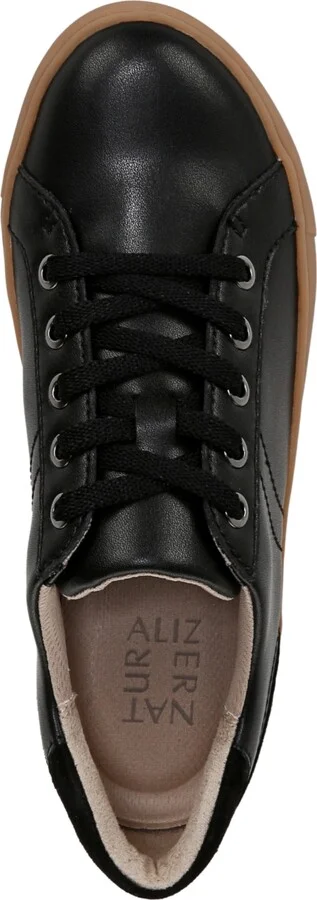 Naturalizer Morrison Lace Up Sneakers - Black Leather/Gum Sole - Image 4