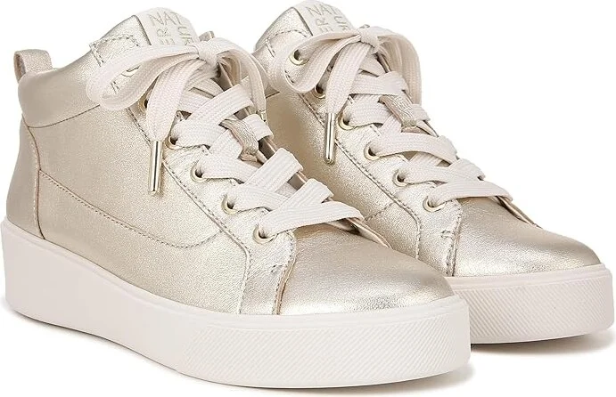 Naturalizer Morrison Mid High-Top Fashion Casual Sneakers Women's Shoes Champagne Leather : 7.5 W (C)