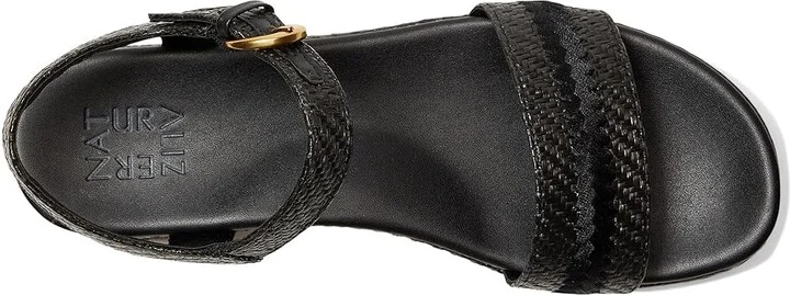 Naturalizer Neila2 Women's Wedge Shoes Black Raffia : 11 W (C), Leather - Image 2