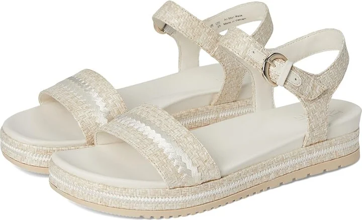 Naturalizer Neila2 Women's Wedge Shoes Eggshell Beige Raffia : 6.5 M (B), Leather