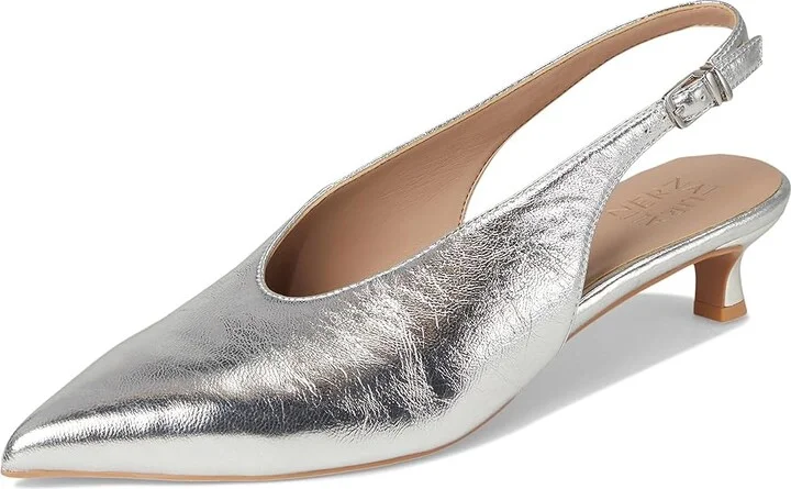 Naturalizer Nicolette High Women's Heels Silver Leather : 5 M (B) - Image 5