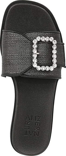 Naturalizer Olivia Slides Women's Sandals Black Straw Fabric : 5.5 M (B) - Image 2
