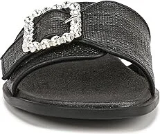 Naturalizer Olivia Slides Women's Sandals Black Straw Fabric : 5.5 M (B) - Image 5