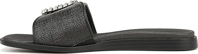 Naturalizer Olivia Slides Women's Sandals Black Straw Fabric : 5.5 M (B) - Image 6