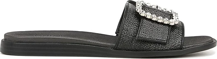 Naturalizer Olivia Slides Women's Sandals Black Straw Fabric : 5.5 M (B) - Image 7