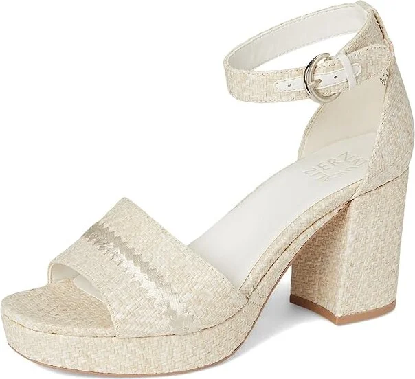 Naturalizer Pearlyn4 Women's Wedge Shoes Eggshell Beige Raffia : 11 W (C), Synthetic/Textile - Image 5
