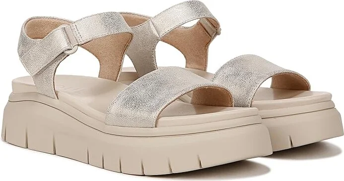 Naturalizer Poppi Ankle Straps Women's Sandals Light Gold Faux Leather : 7 W (C)