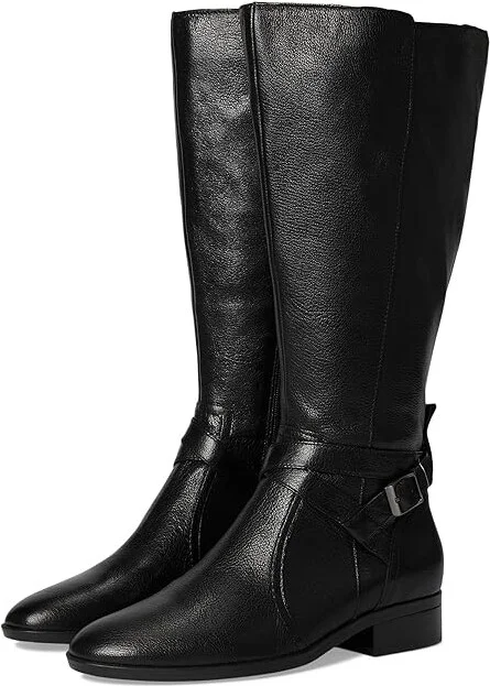 Naturalizer Rena2 Extra Wide Calf Boots Women's Boots Black Leather : 8.5 W (C), Leather/Textile